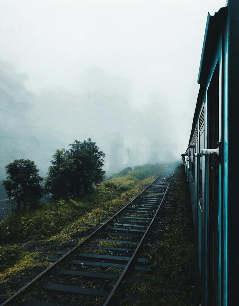 photo of train on rails