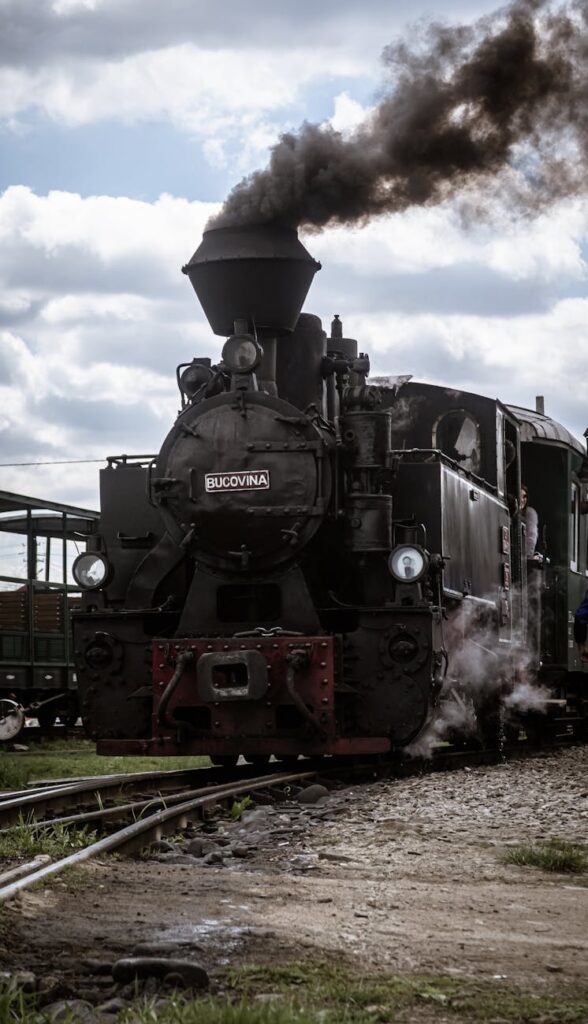 black smoke coming from a train