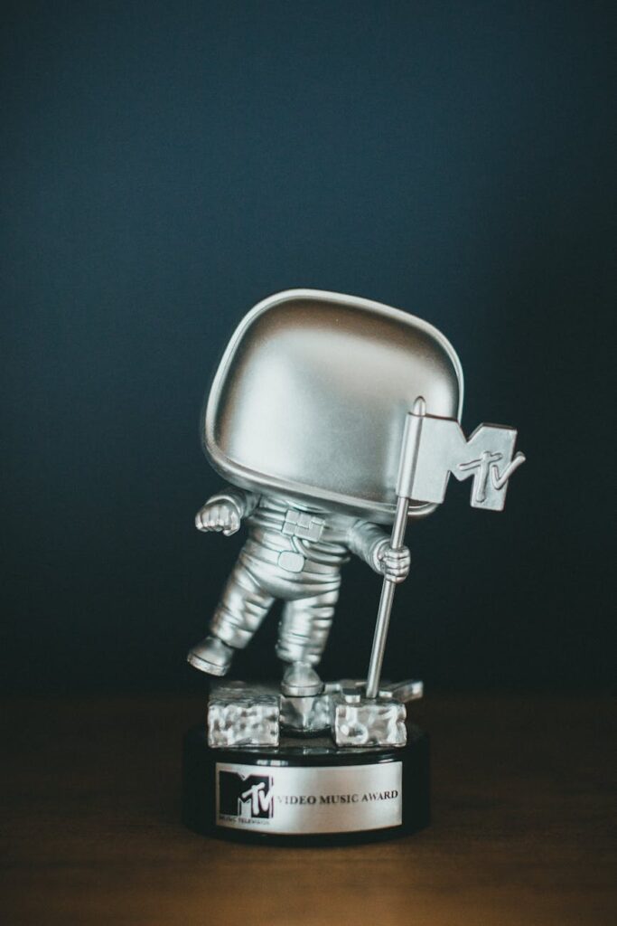 award statue in the shape of an astronaut